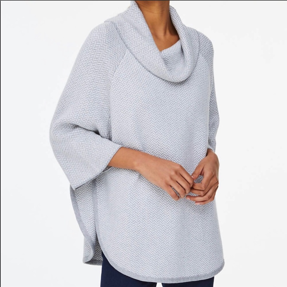 Loft | Cowl Neck Herringbone Sweater
